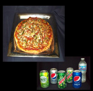 Pizza and soda